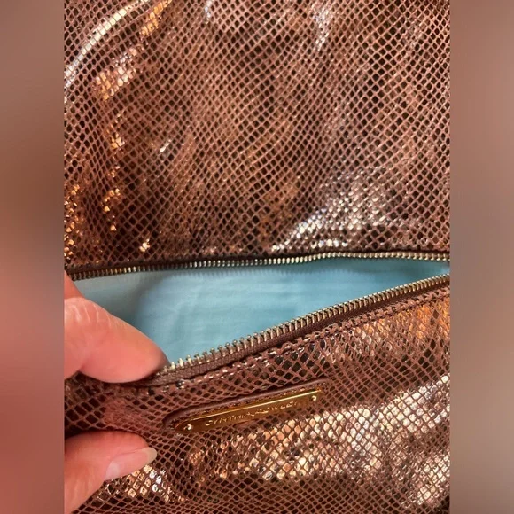 Cynthia Rowley metallic snakeskin purse. - Picture 4 of 6